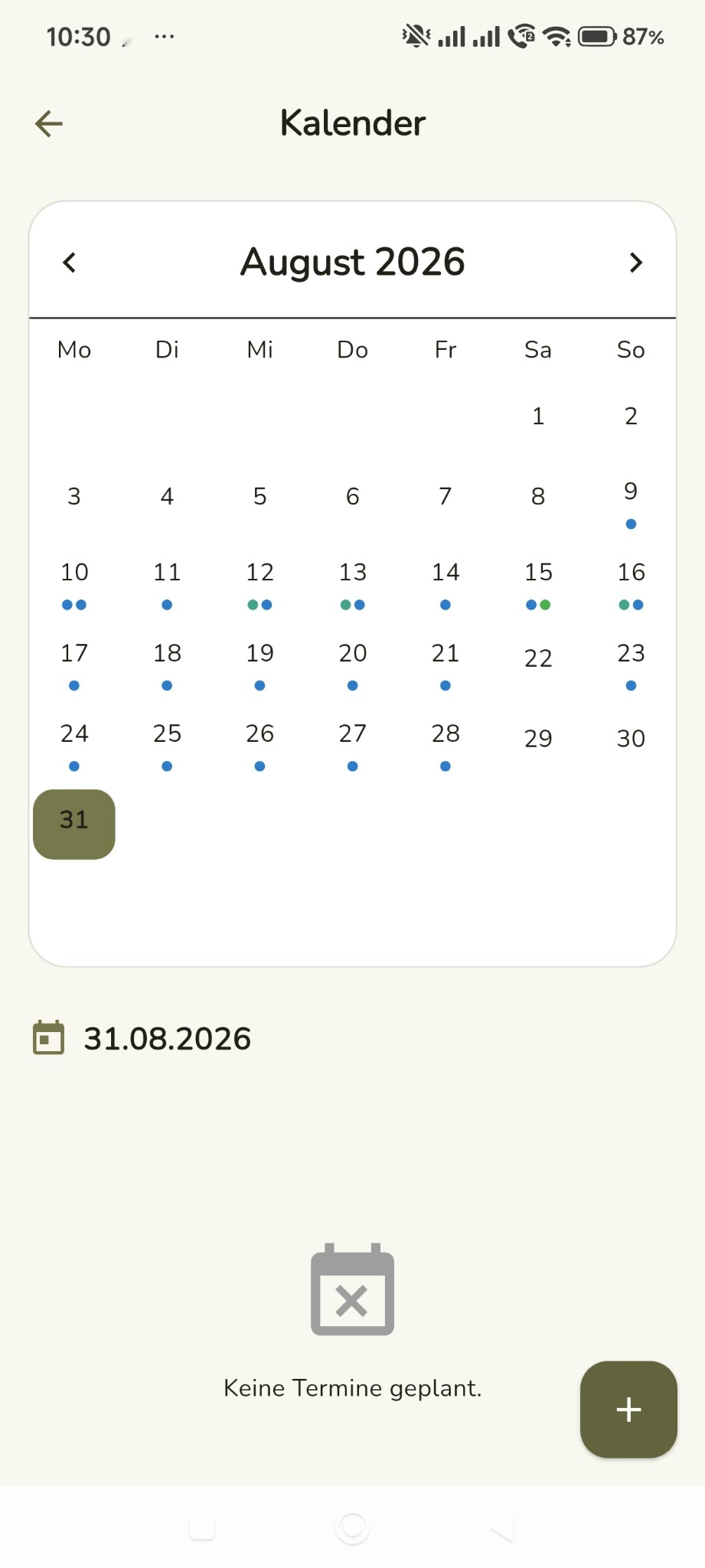 Crenta Kalender in der App